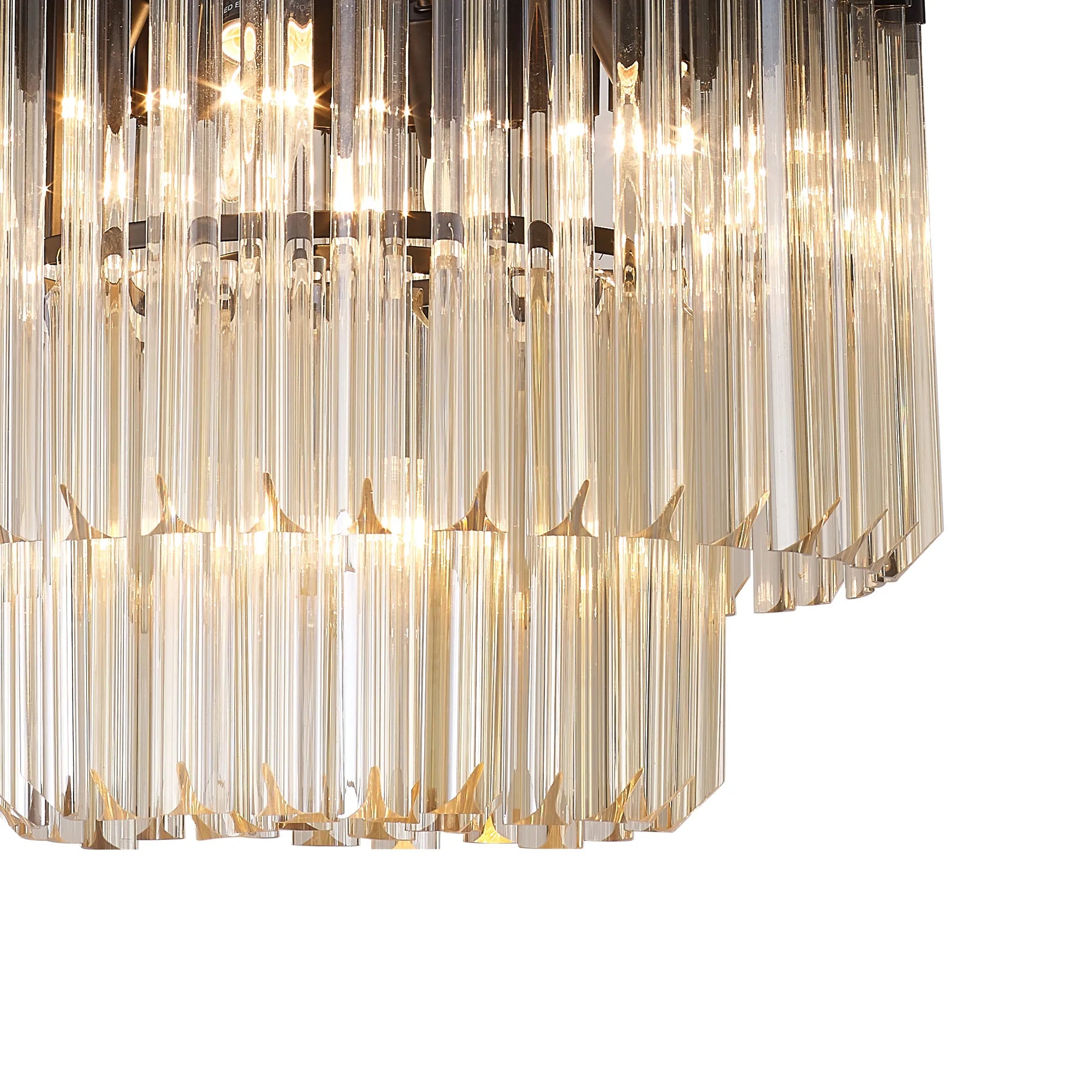 Cedar 45cm Pendant Round 5 Light - Matt Black & Cognac