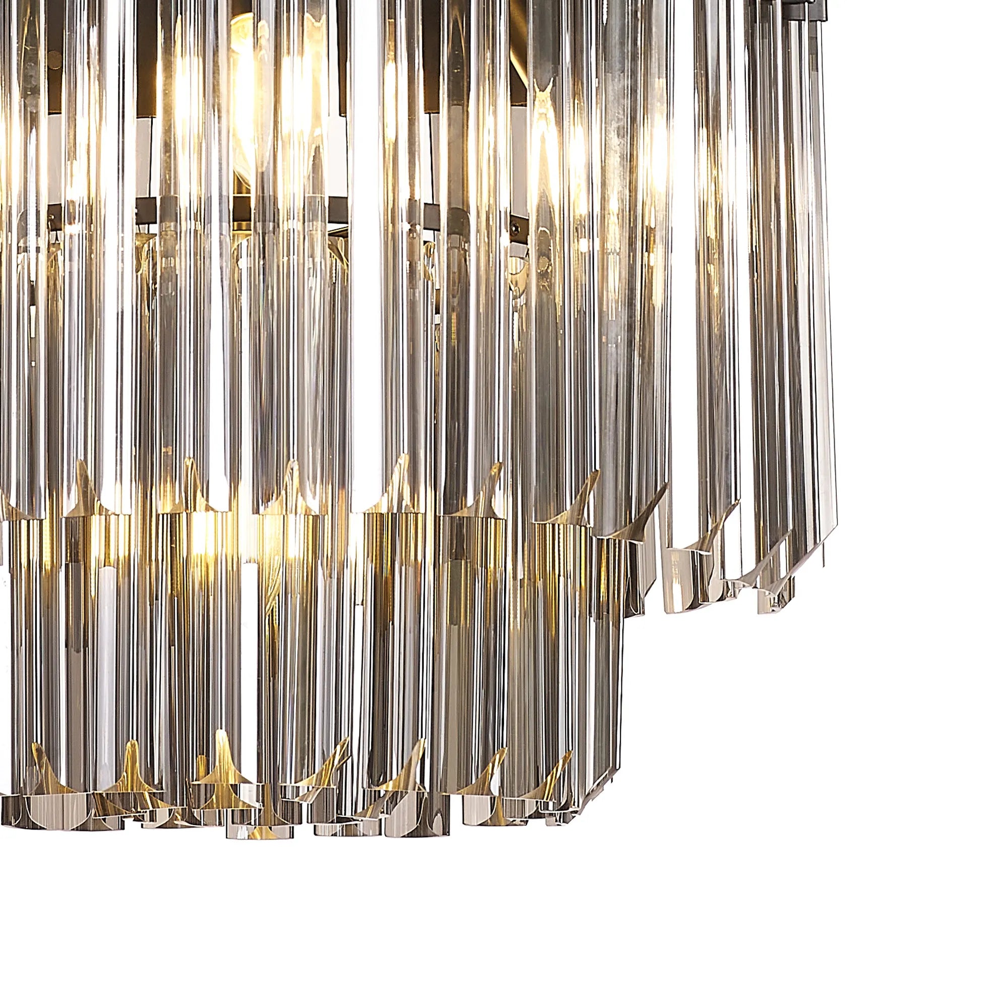 Cedar 45cm Flush Ceiling Round 5 Light - Matt Black & Smoked