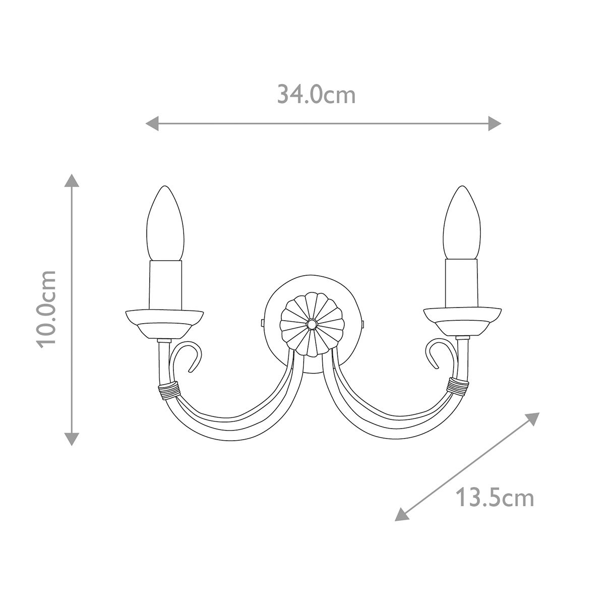 Elstead Chartwell 2 Light Wall Light - Black