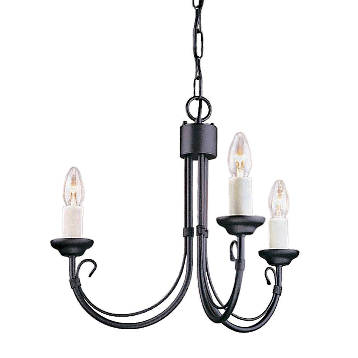 Elstead Chartwell 3 Light Chandelier - Black