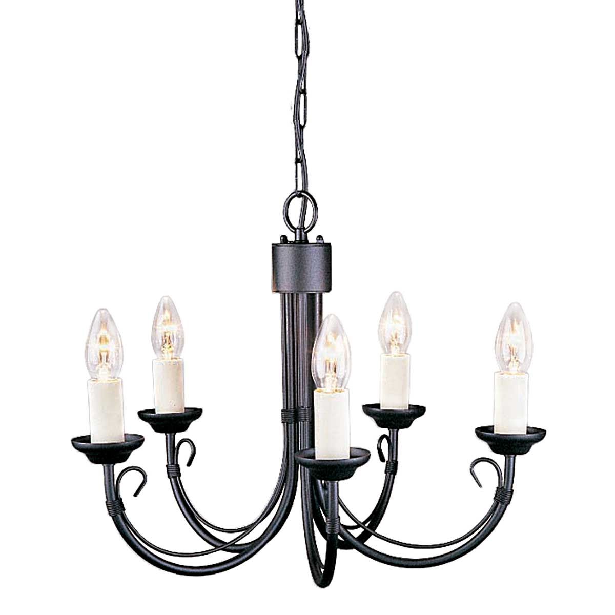Elstead Chartwell 5 Light Chandelier - Black
