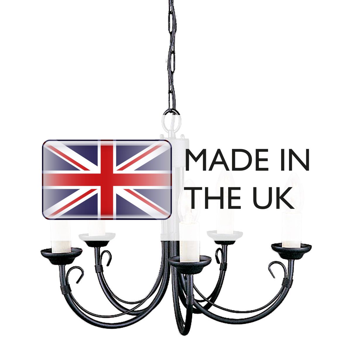 Elstead Chartwell 5 Light Chandelier - Black