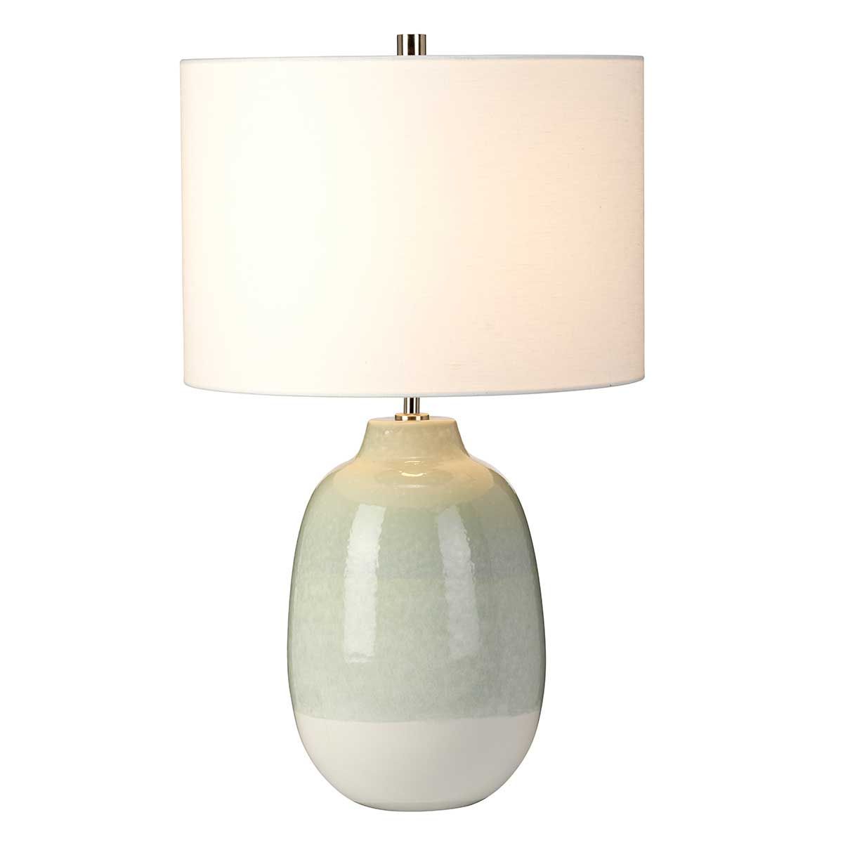 Elstead Chelsfield Single Table Lamp - Pale Green & White