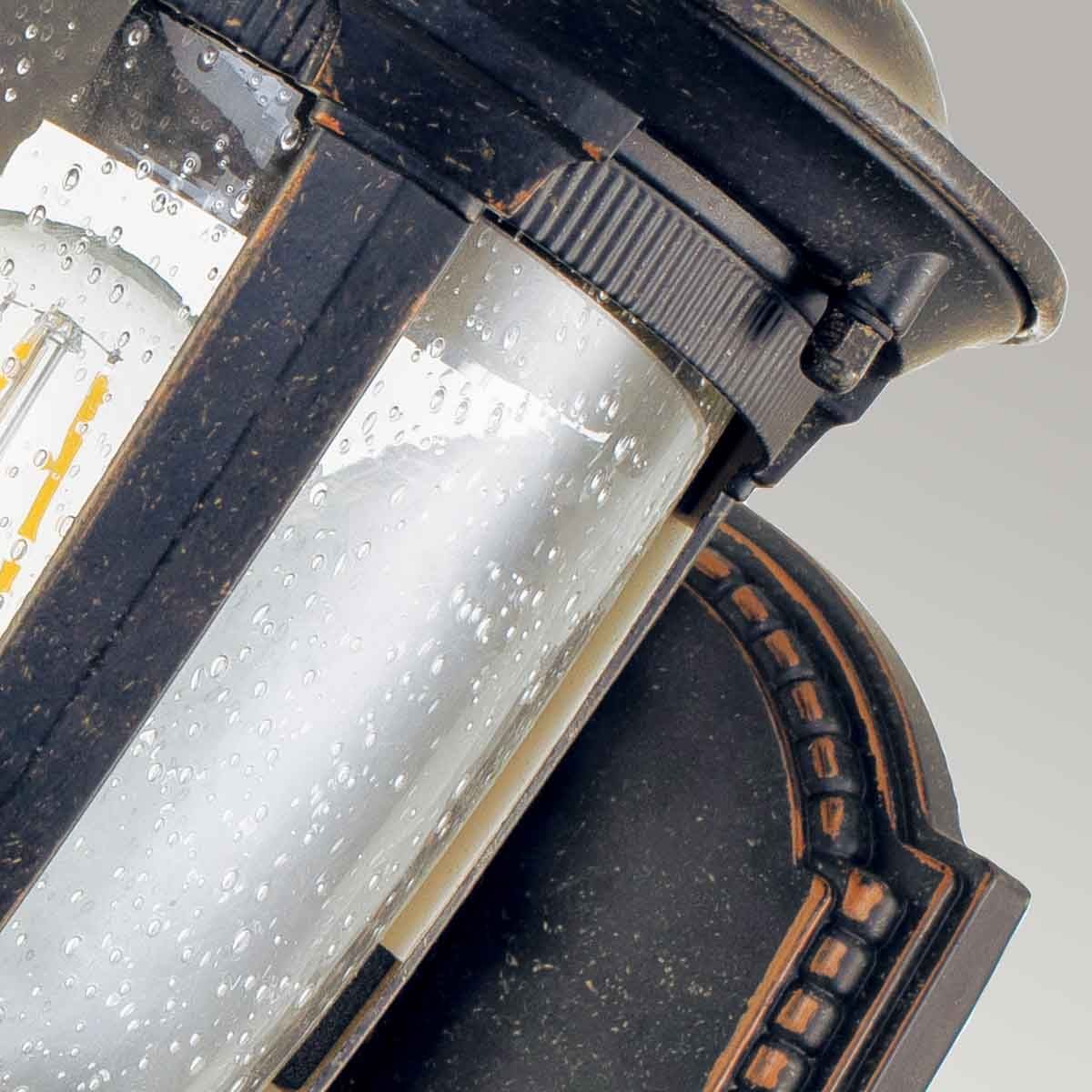 Elstead Cleveland Single Small Up Wall Lantern - Weathered Bronze