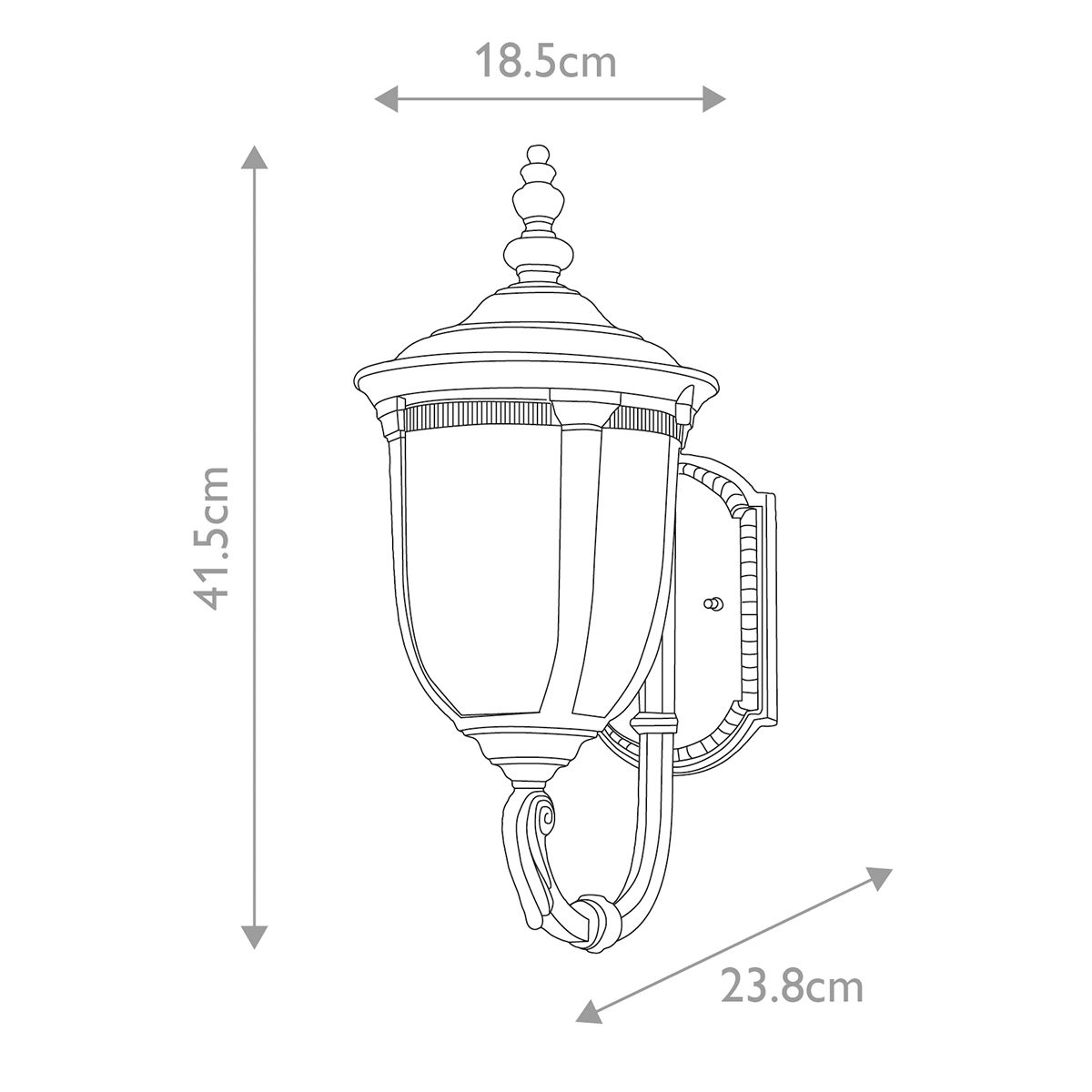 Elstead Cleveland Single Small Up Wall Lantern - Weathered Bronze