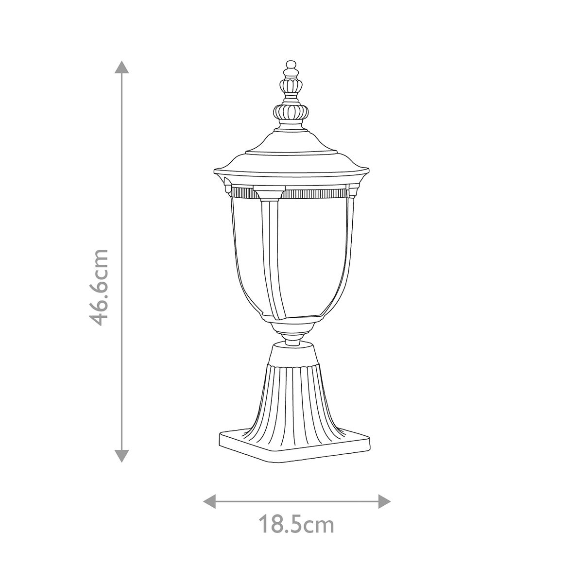 Elstead Cleveland Single Small Pedestal Lantern - Weathered Bronze