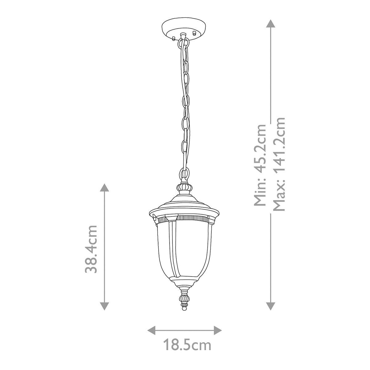 Elstead Cleveland Single Small Chain Lantern - Weathered Bronze