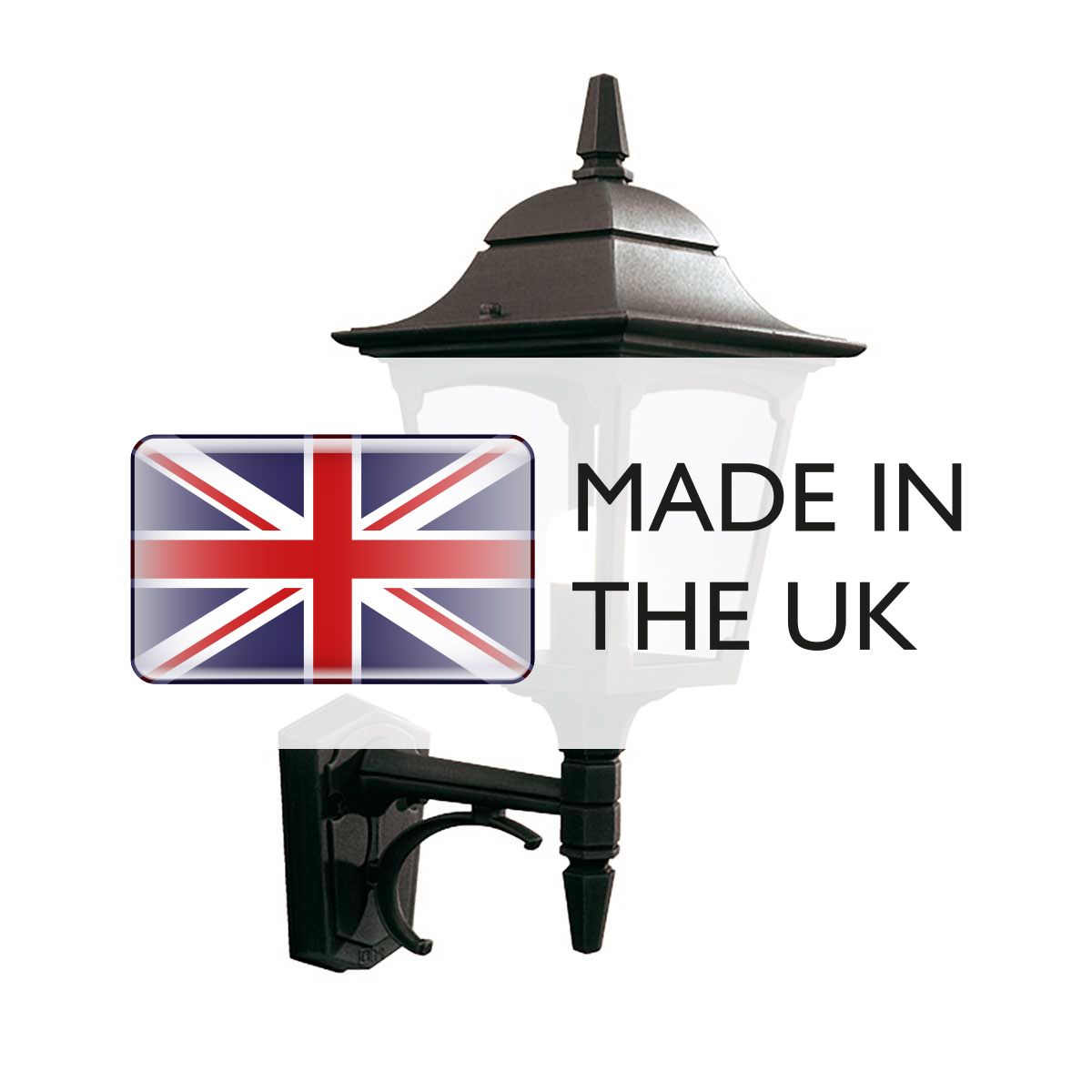 Elstead Chapel Single Up Wall Lantern - Black