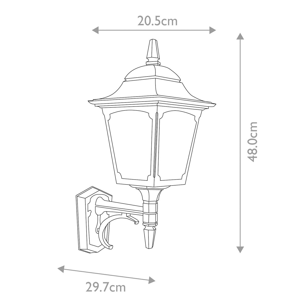 Elstead Chapel Single Up Wall Lantern - Black