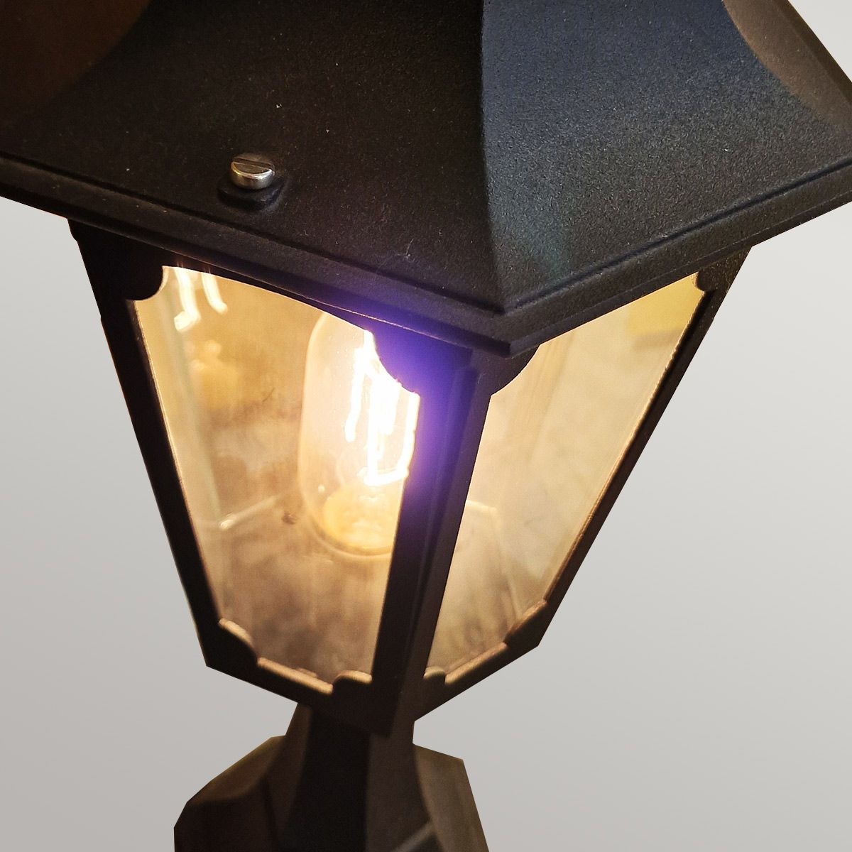 Elstead Chapel Single Pedestal Lantern - Black