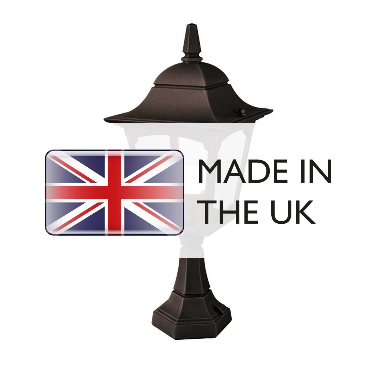 Elstead Chapel Single Pedestal Lantern - Black