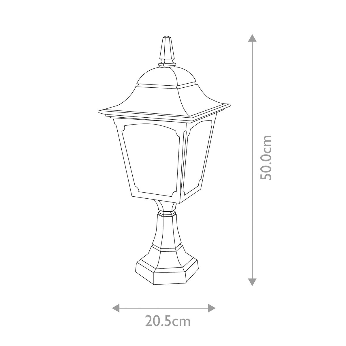 Elstead Chapel Single Pedestal Lantern - Black