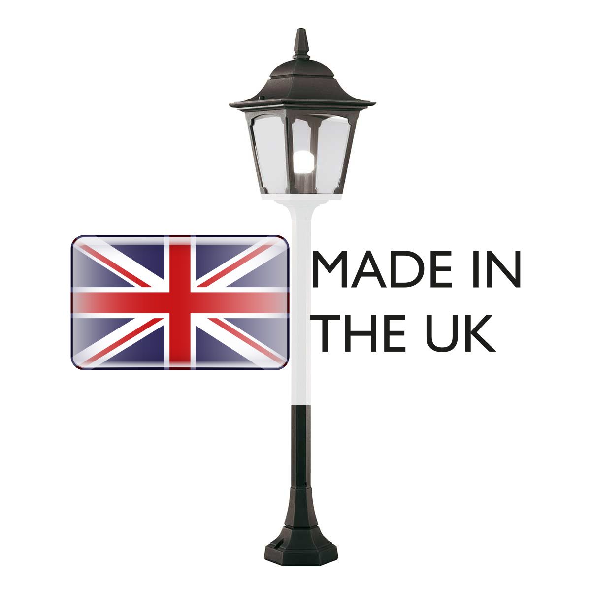 Elstead Chapel Single Pillar Lantern - Black