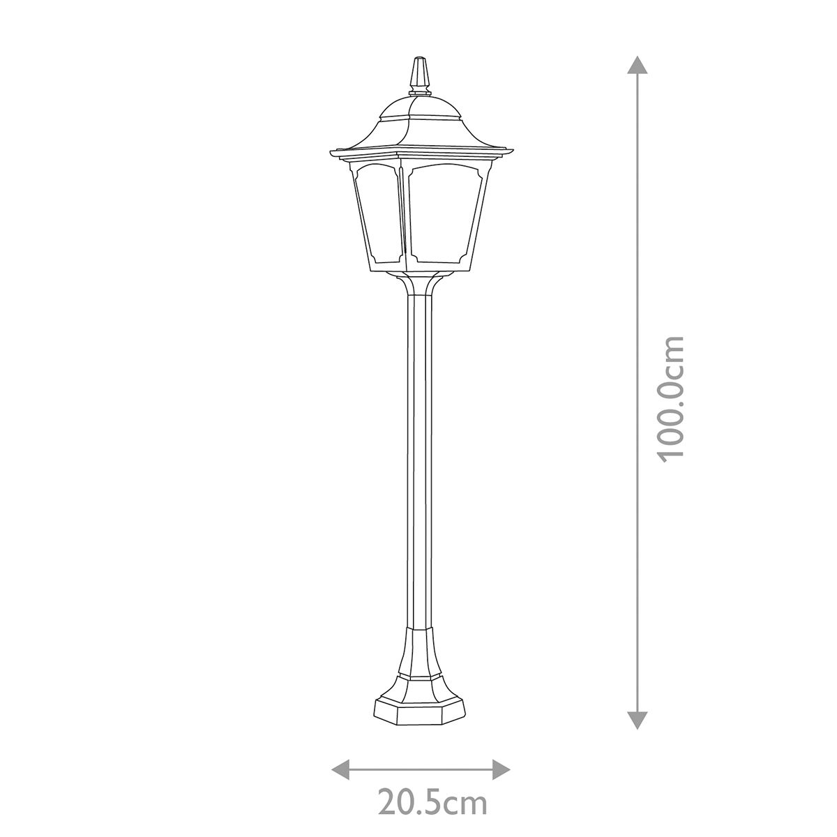 Elstead Chapel Single Pillar Lantern - Black