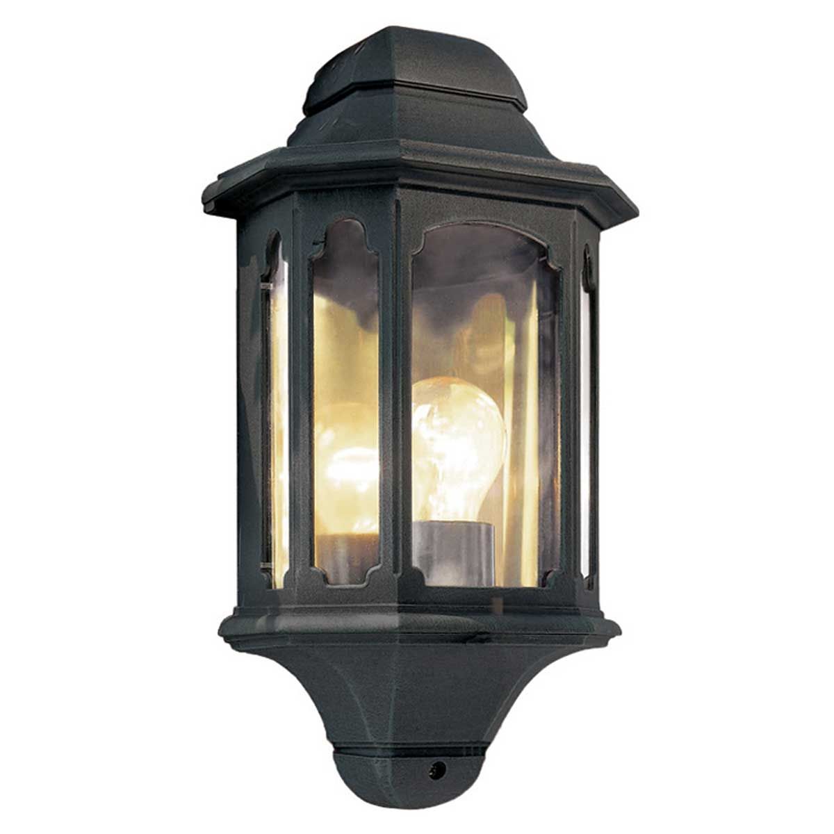 Elstead Chapel Single Small Half Lantern - Black