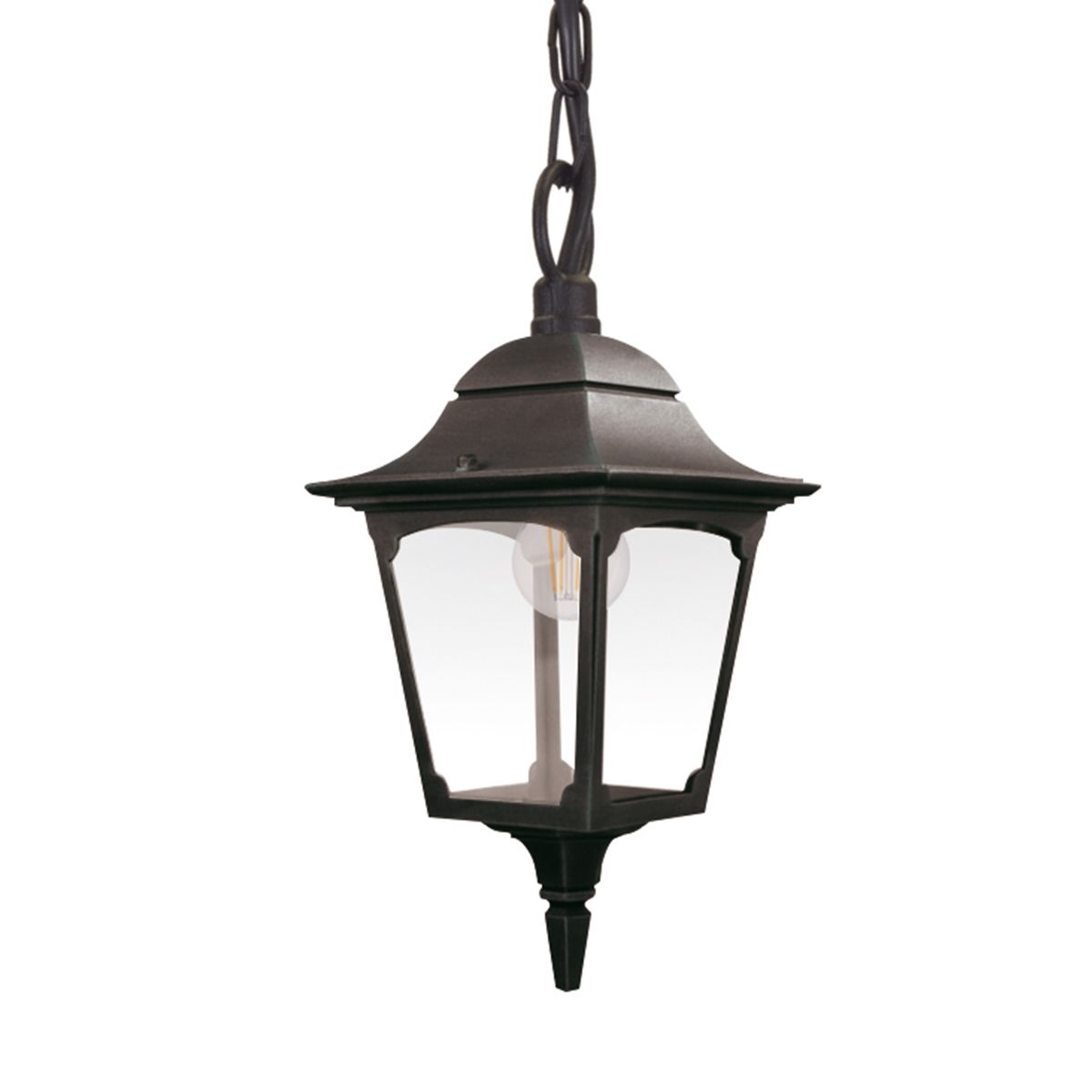 Elstead Chapel 1 Light Chain Lantern - Black