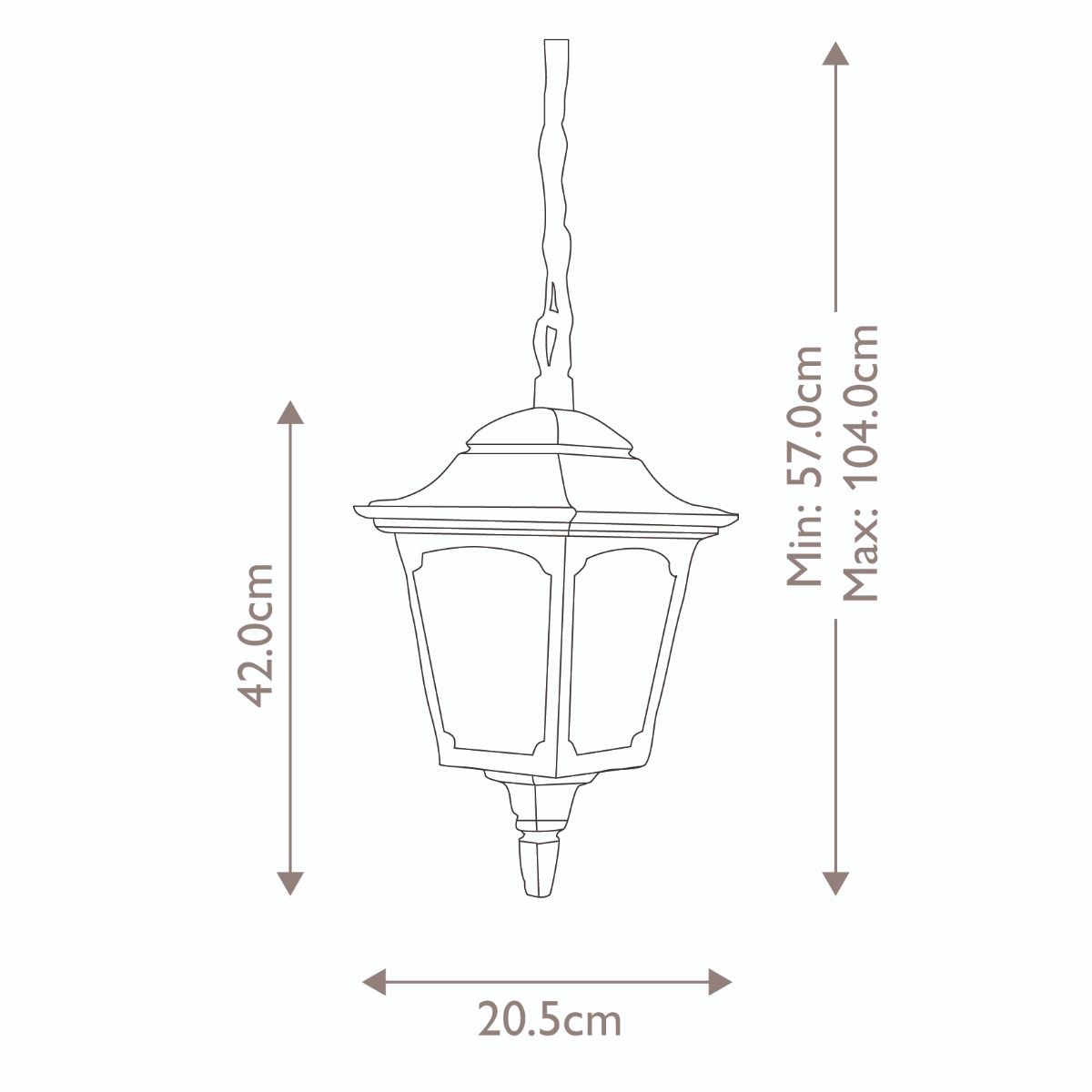 Elstead Chapel 1 Light Chain Lantern - Black
