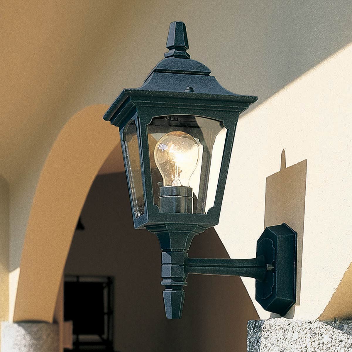 Elstead Chapel Mini Single Up Wall Lantern - Black