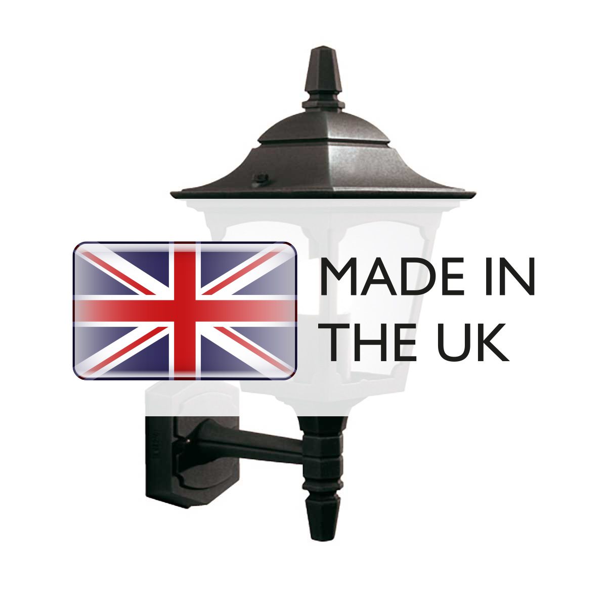 Elstead Chapel Mini Single Up Wall Lantern - Black