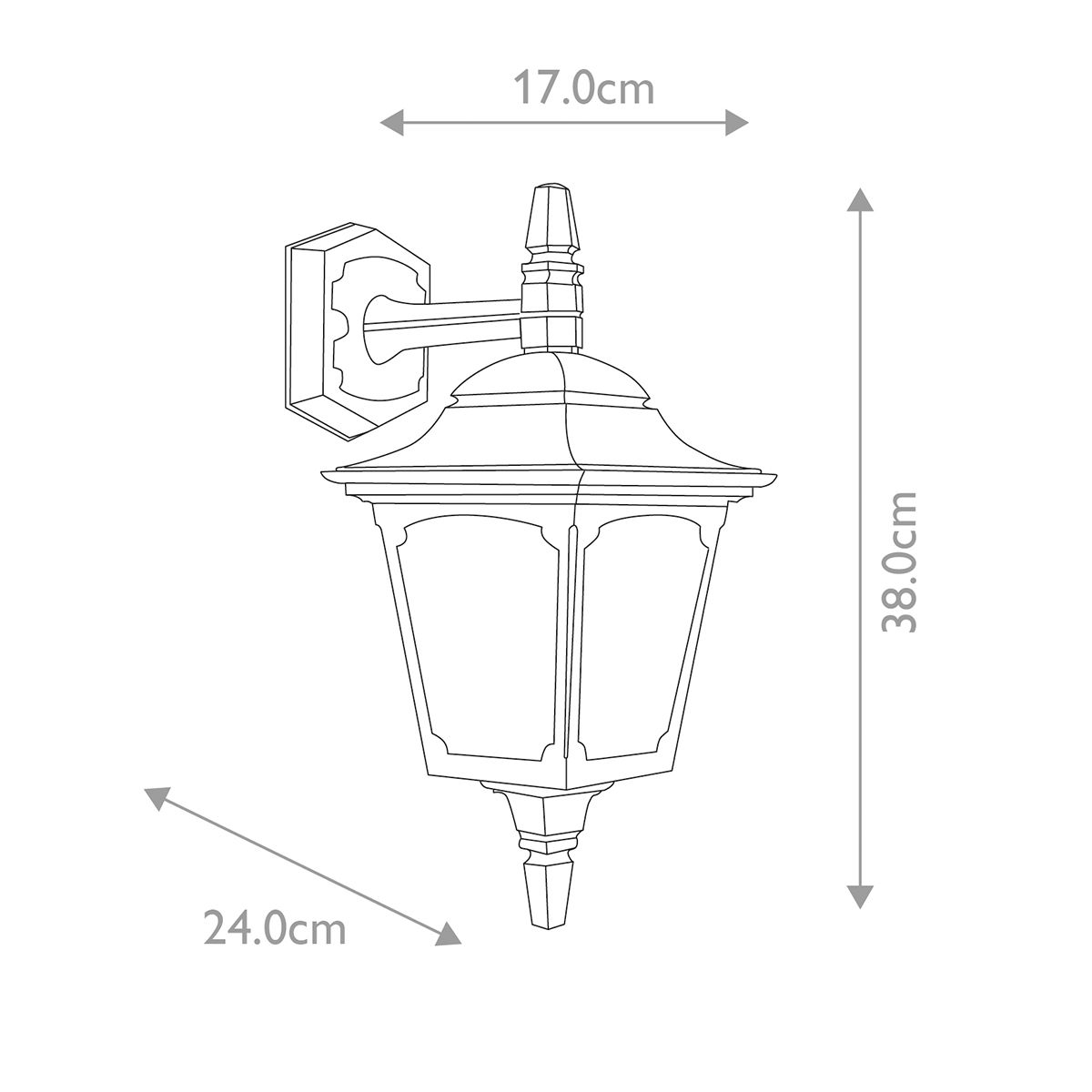 Elstead Chapel Mini Single Down Wall Lantern - Black