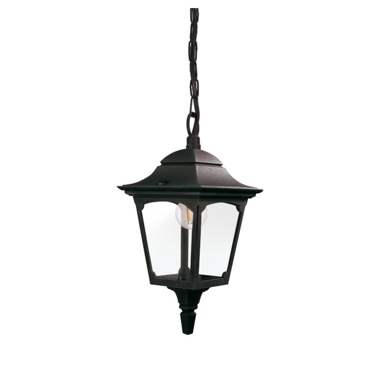 Elstead Chapel Mini 1 Light Chain Lantern - Black