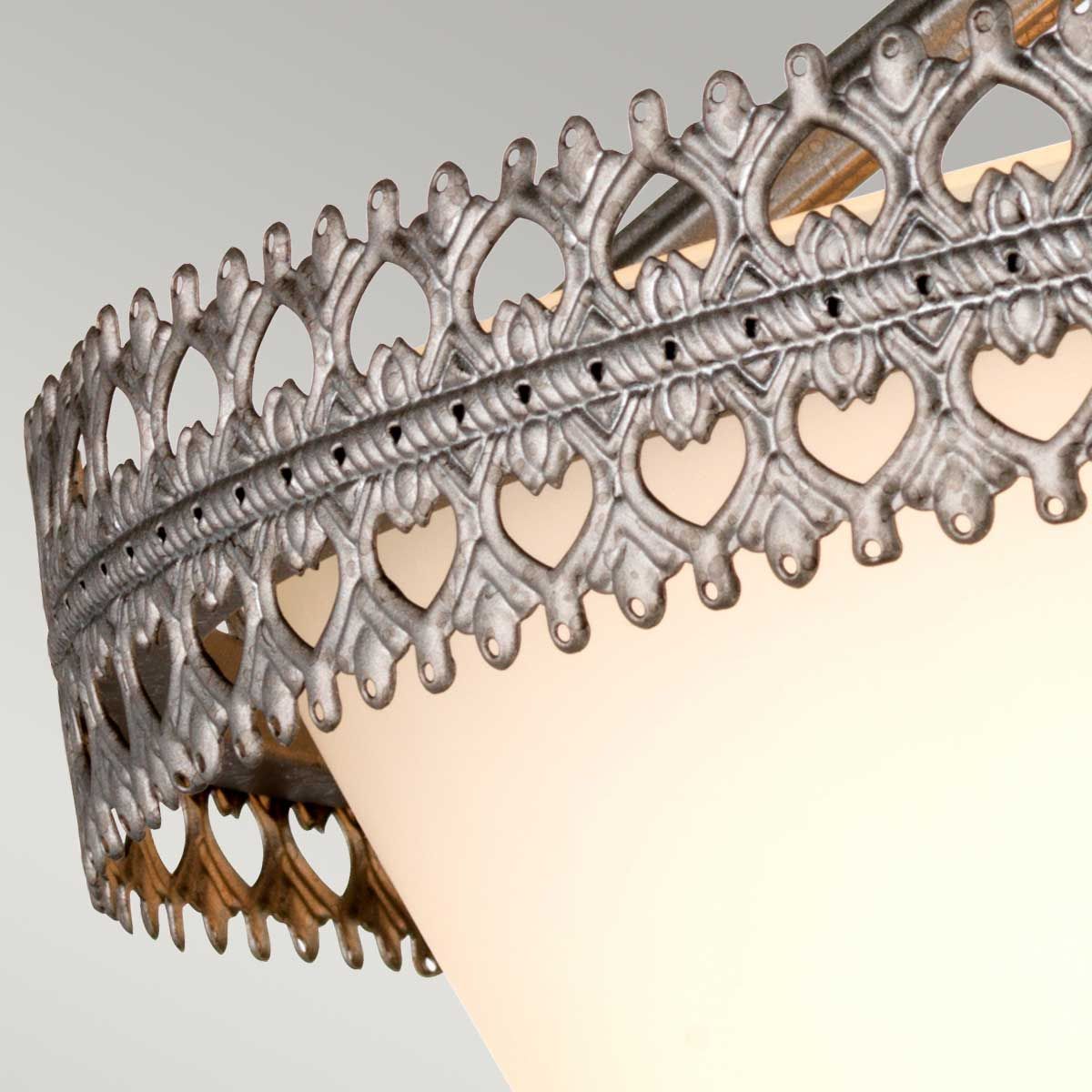 Elstead Crown 3 Light Semi-Flush/Pendant - Iron Gate