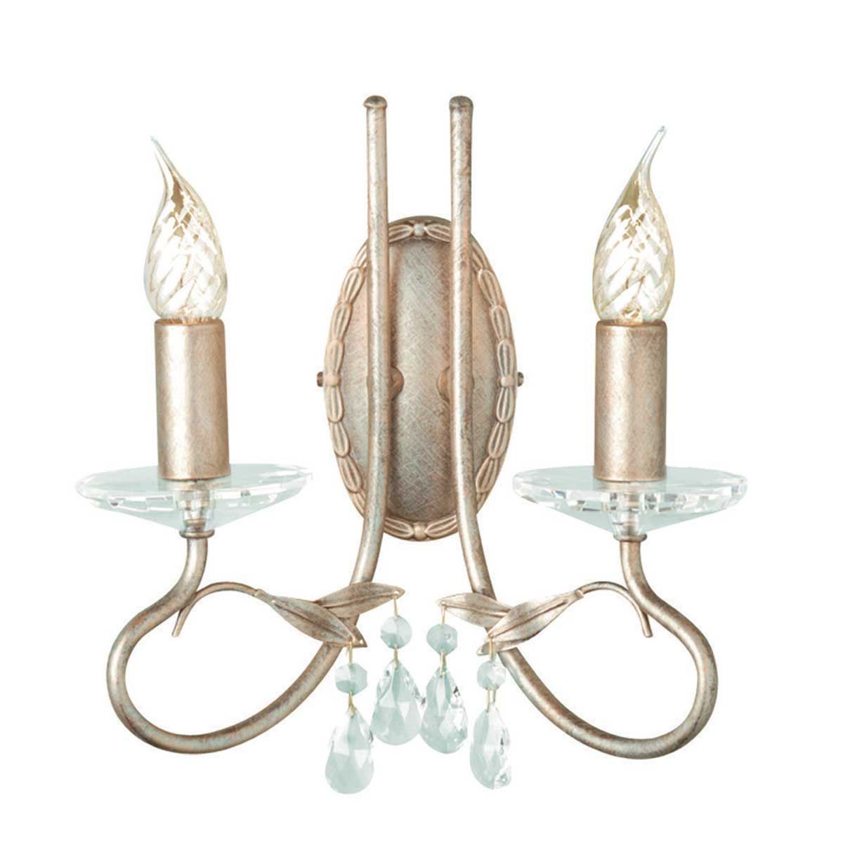 Elstead Christina 2 Light Wall Light - Silver & Gold