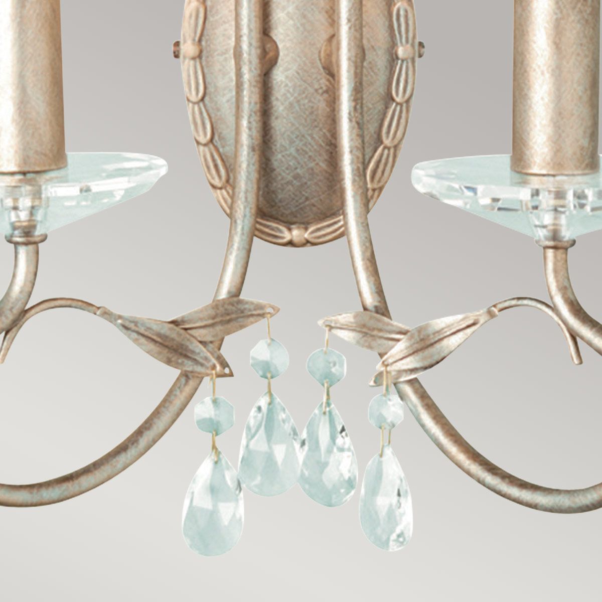 Elstead Christina 2 Light Wall Light - Silver & Gold