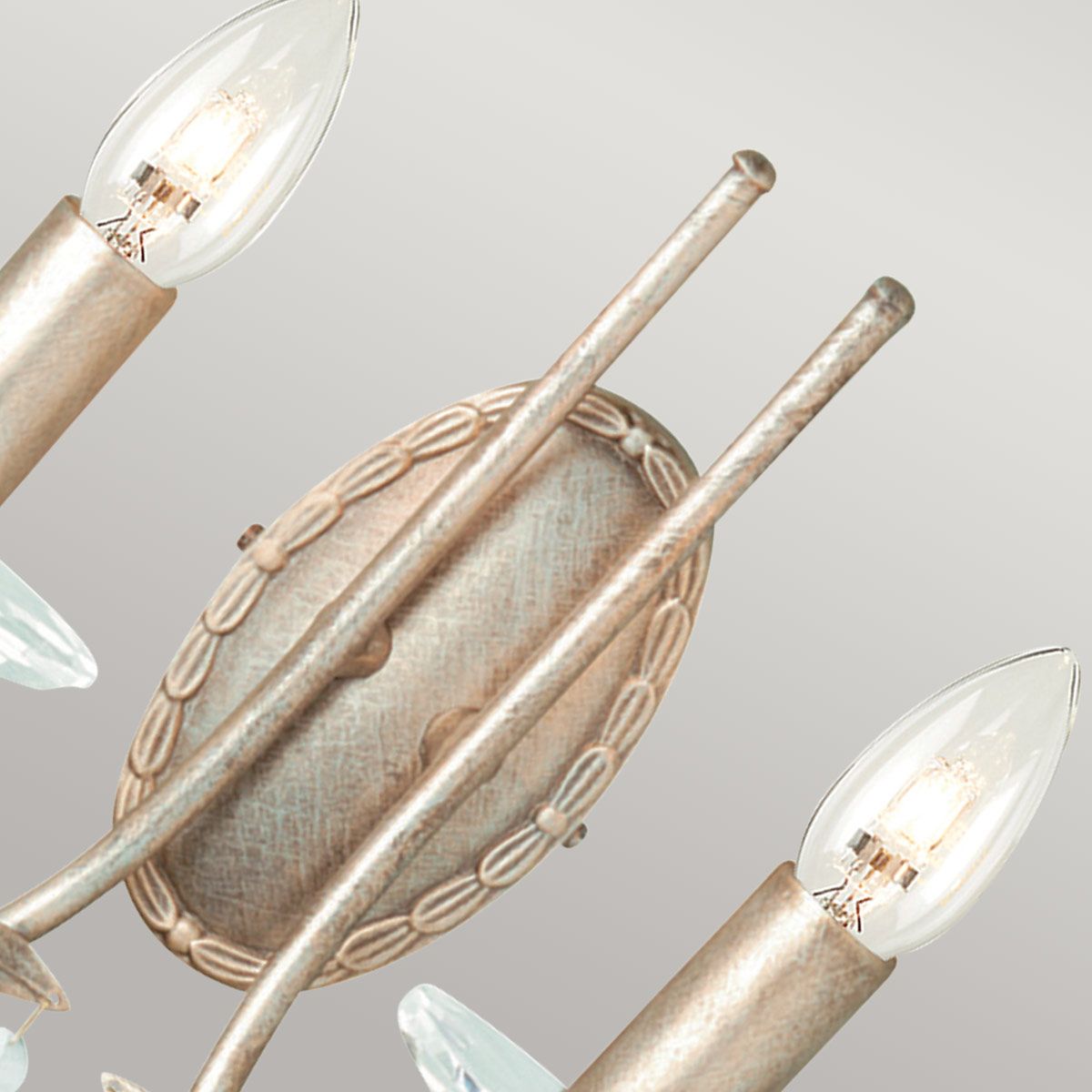 Elstead Christina 2 Light Wall Light - Silver & Gold