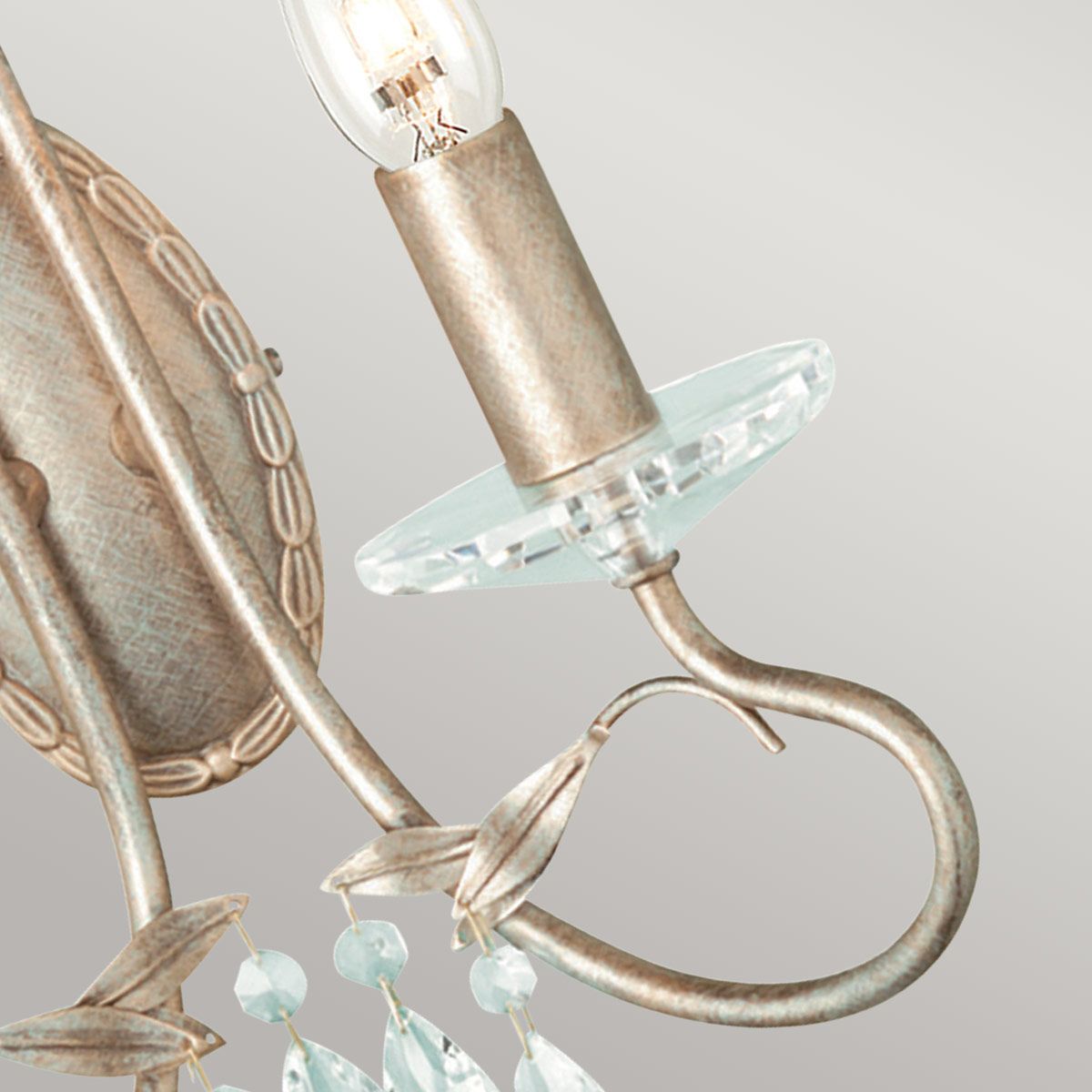 Elstead Christina 2 Light Wall Light - Silver & Gold