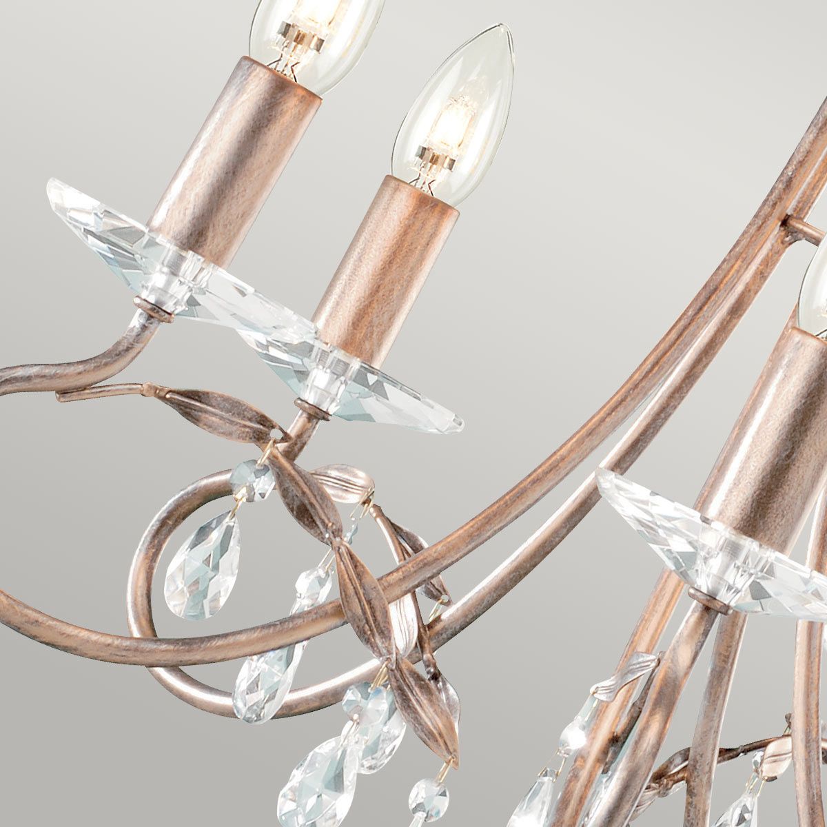 Elstead Christina 5 Light Chandelier - Silver & Gold
