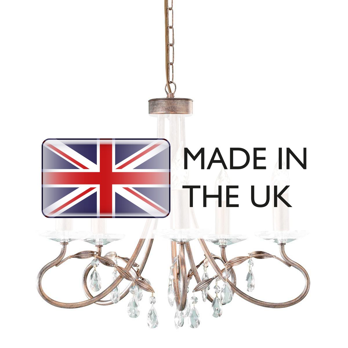 Elstead Christina 5 Light Chandelier - Silver & Gold