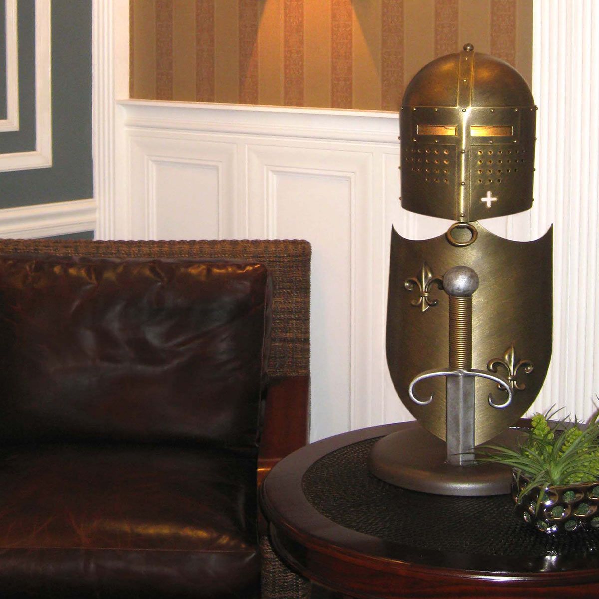 Elstead Crusader Single Table Lamp - Burnished Bronze