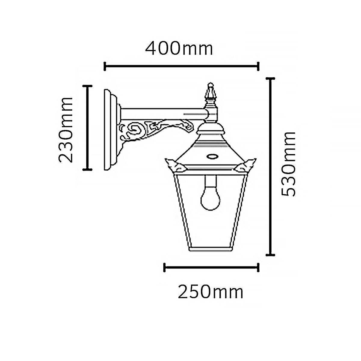 Norlys Chelsea Single Down Wall Lantern - Copper