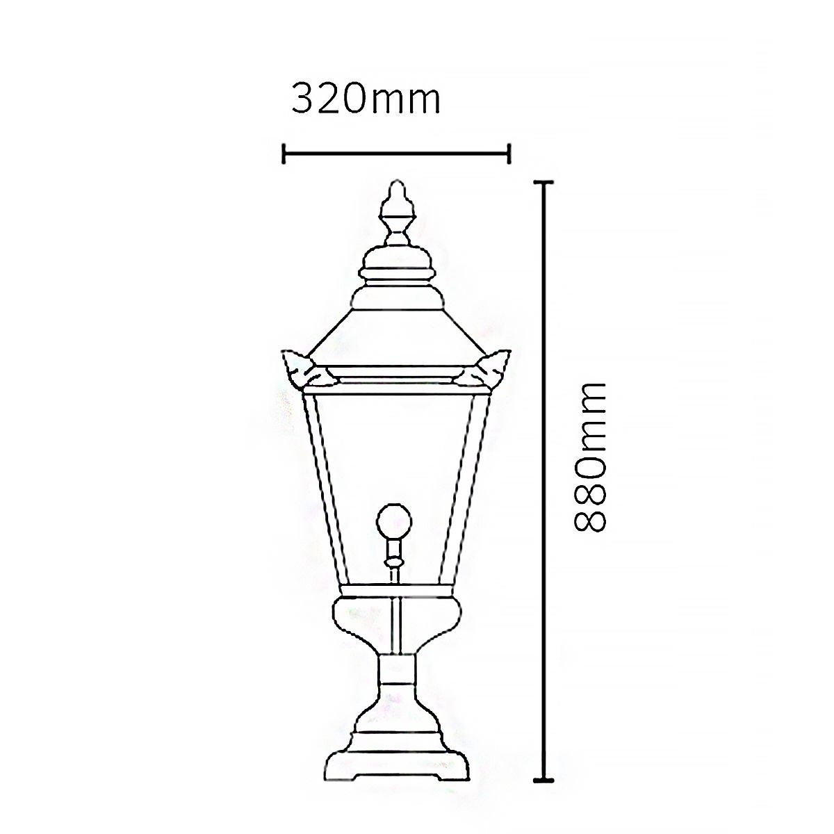 Norlys Chelsea Grande Single Pedestal Lantern - Copper