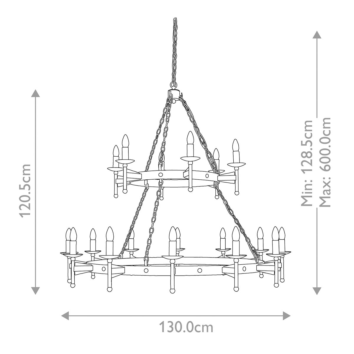 Elstead Cromwell 18 Light Chandelier - Old Bronze