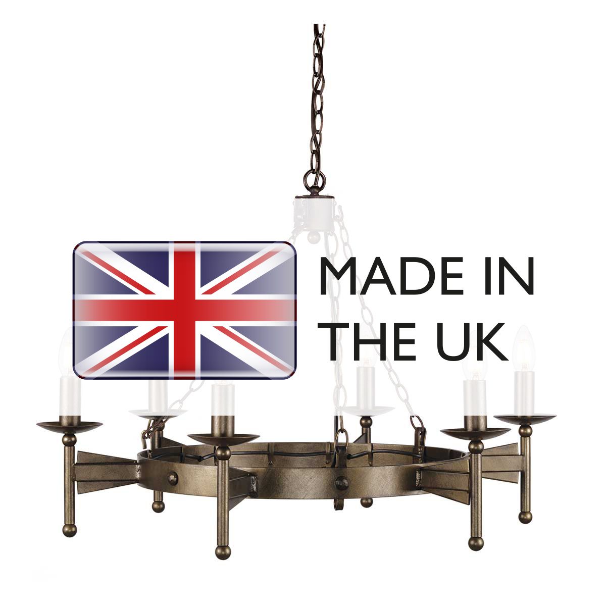 Elstead Cromwell 6 Light Chandelier - Old Bronze