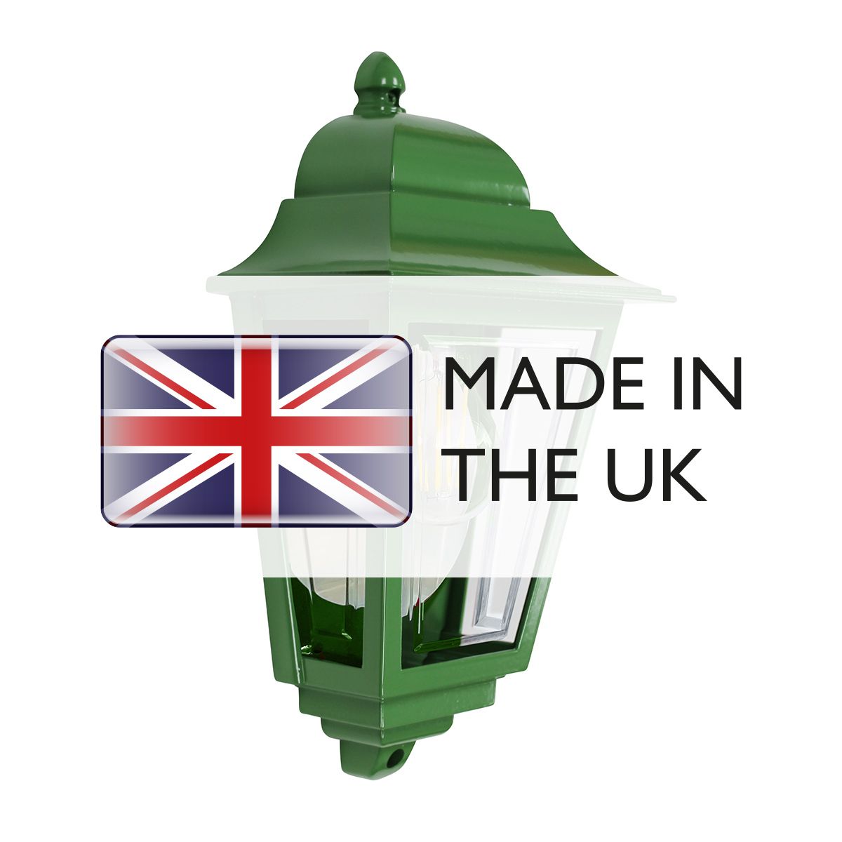 Elstead Deco Lane 1 Light Half Wall Lantern - Green