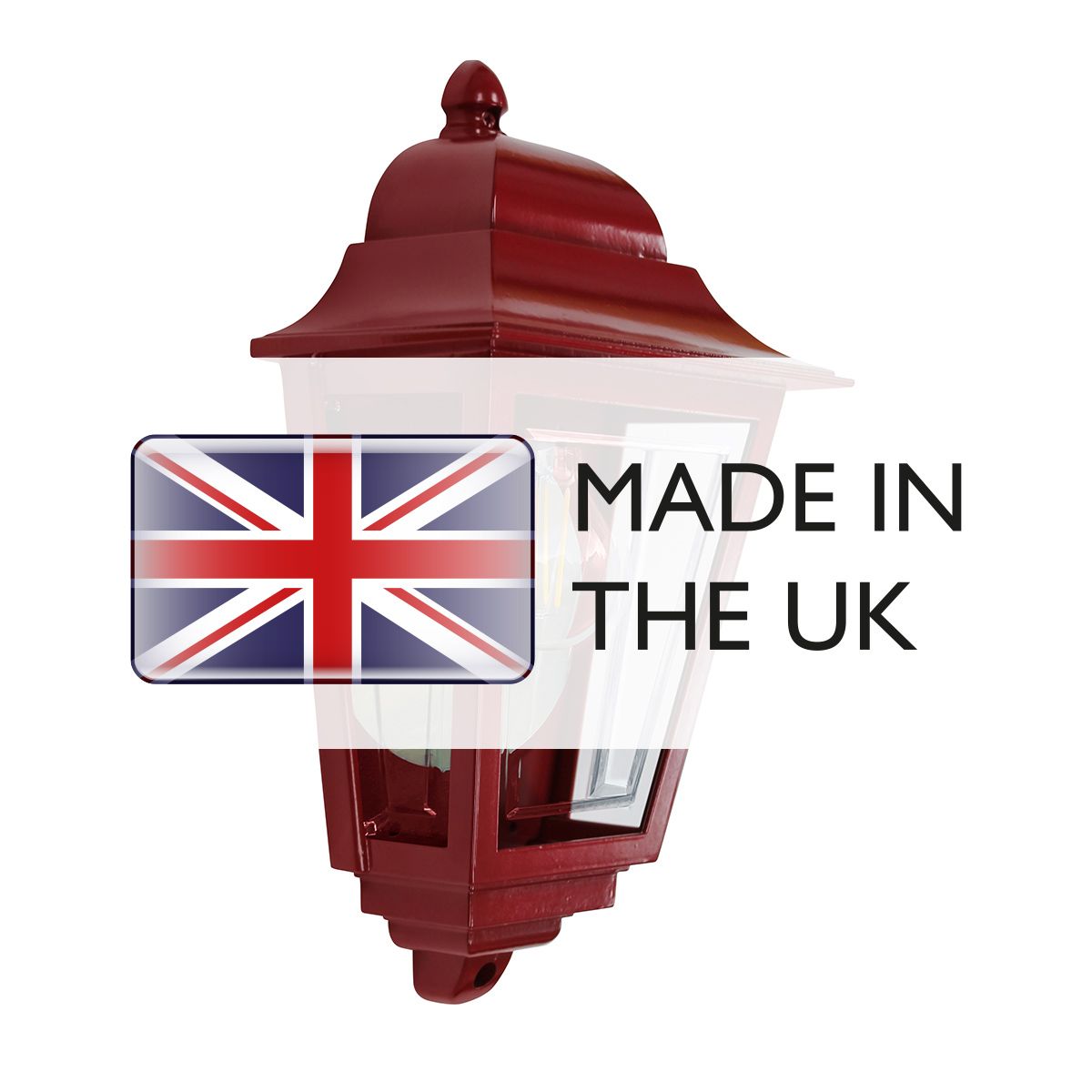 Elstead Deco Lane 1 Light Half Wall Lantern - Red