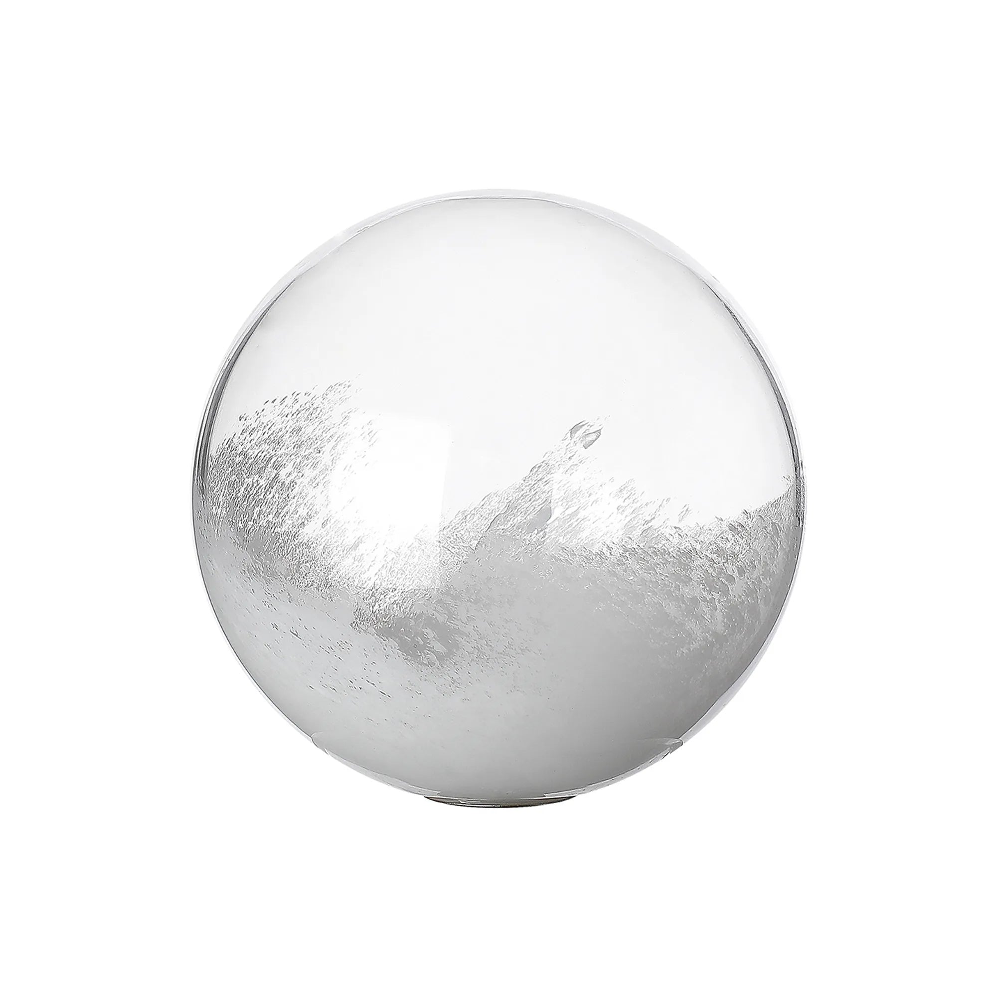 Dene 12cm Two-Tone Snow Specks Round Glass Shade (J) White & Clear