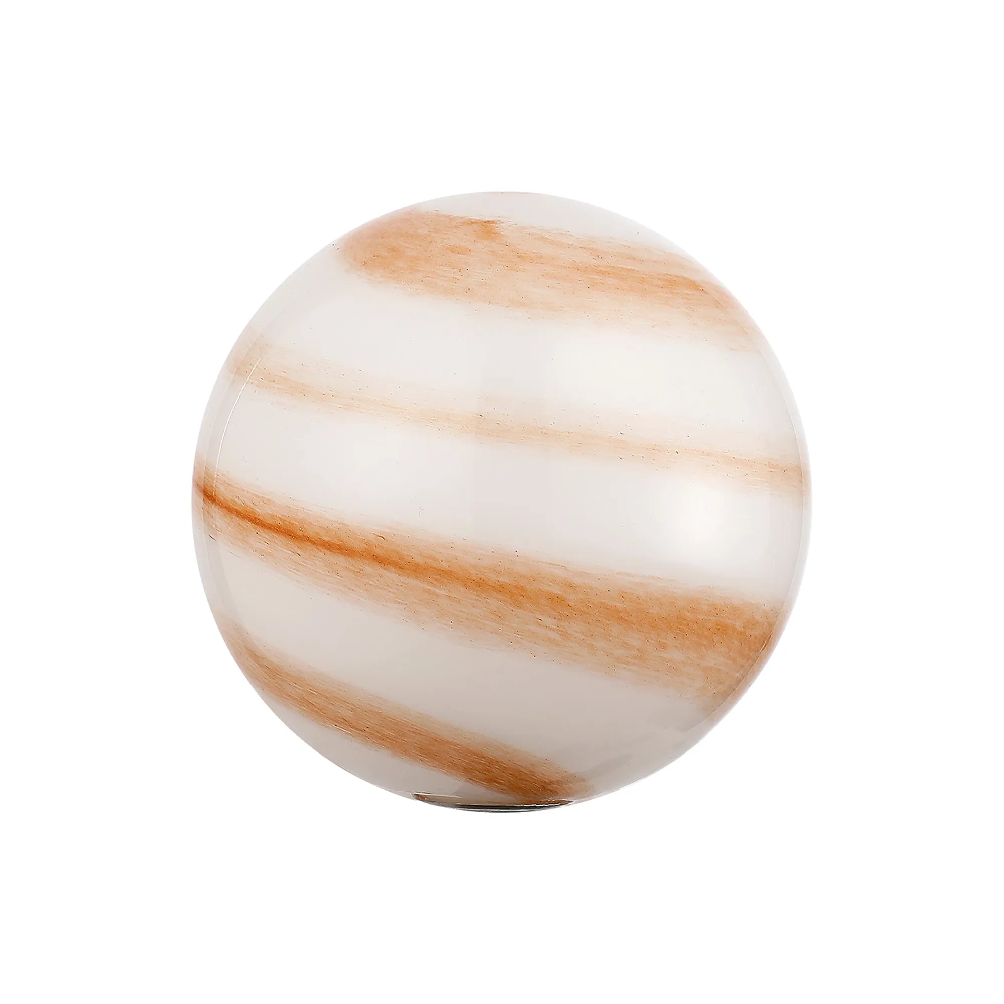 Dene 12cm Round Marble Effect Glass Shade (C) White & Brown