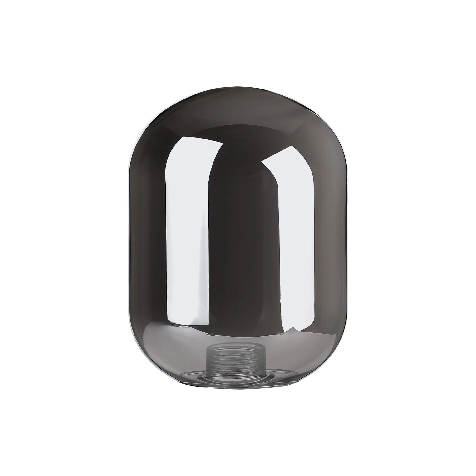 Dene 9x12.5cm Smooth Tubular Glass Shade (D) Smoke Plated