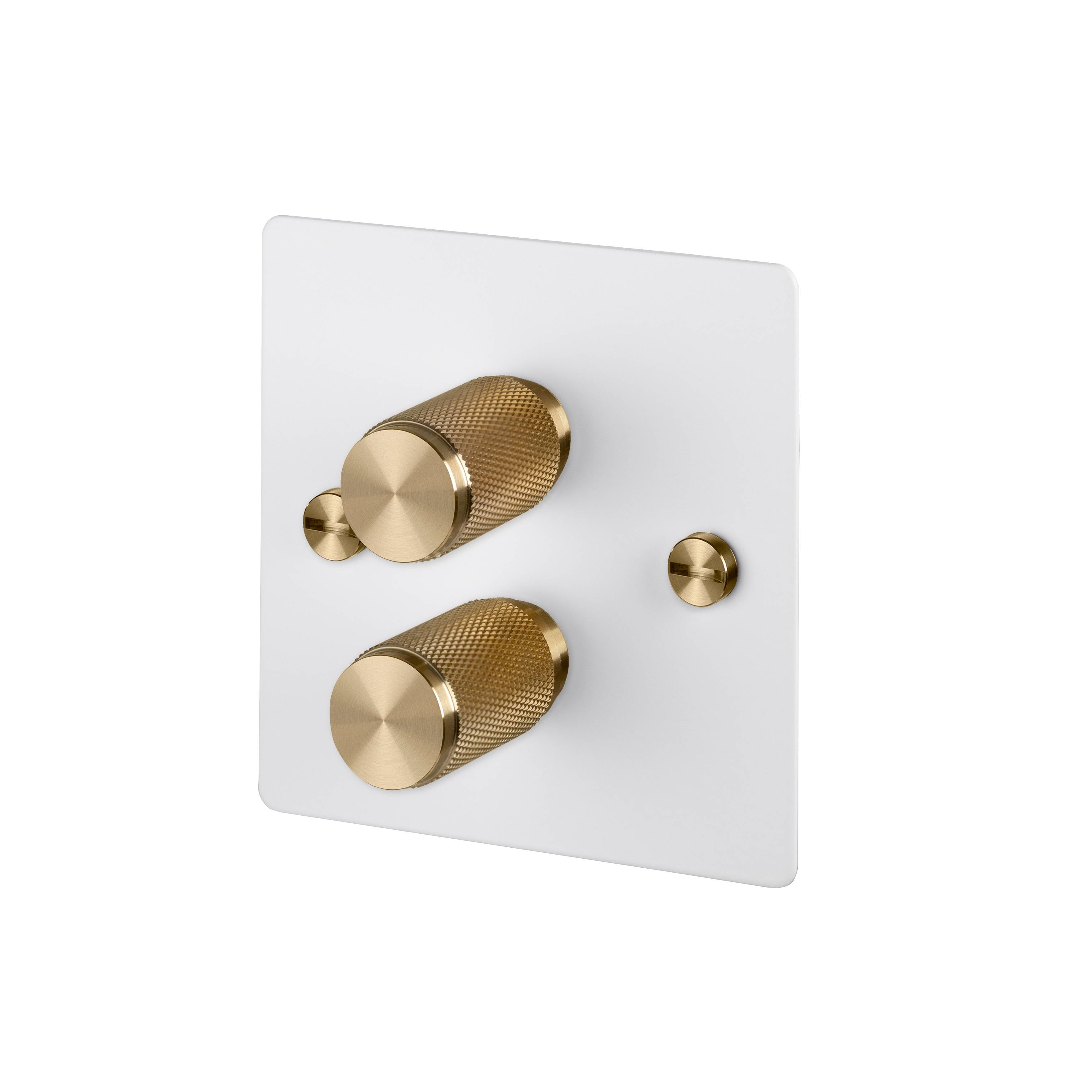 Buster + Punch 2G Dimmer 120W - Cross Knurl - White - 2 Way