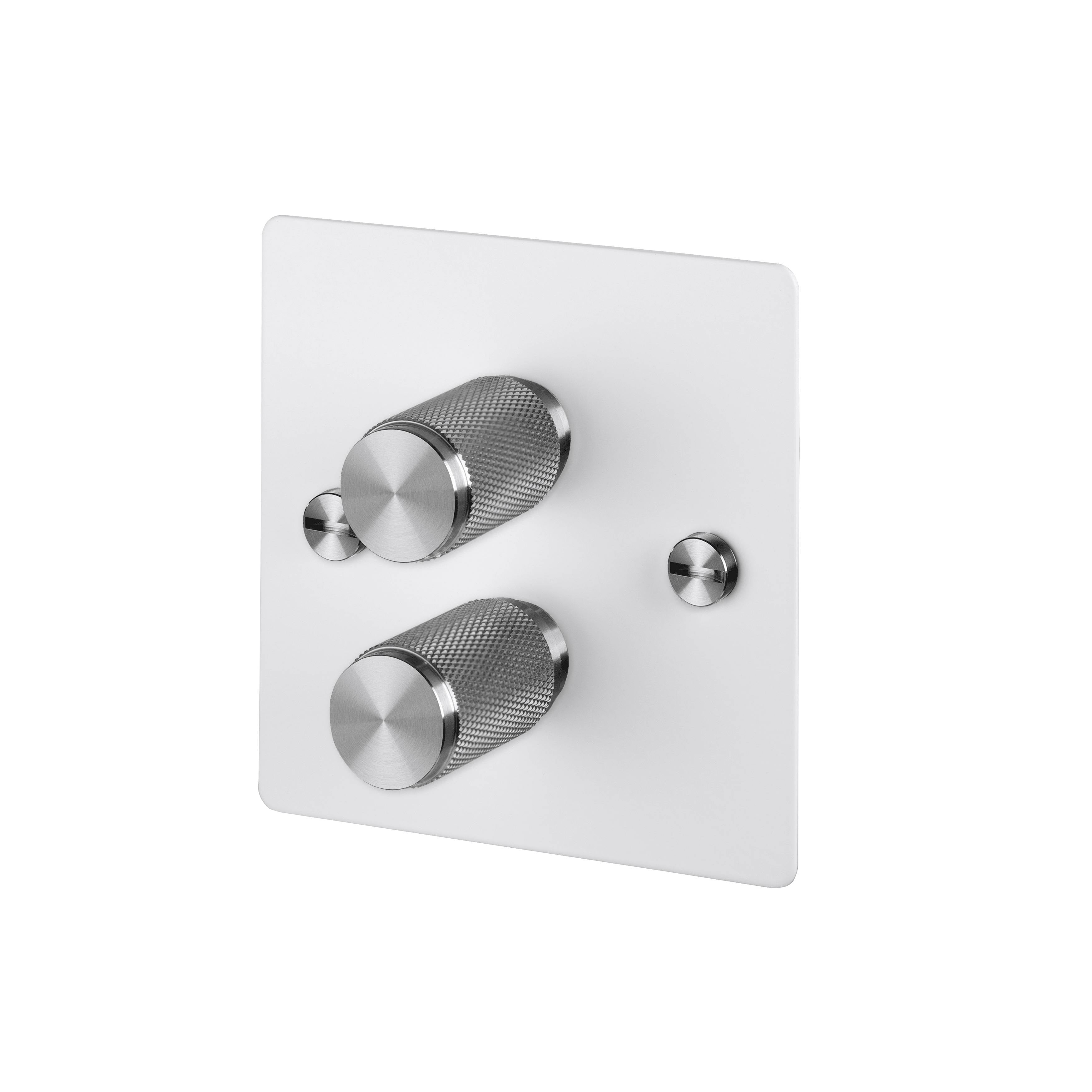 Buster + Punch 2G Dimmer 120W - Cross Knurl - White - 2 Way