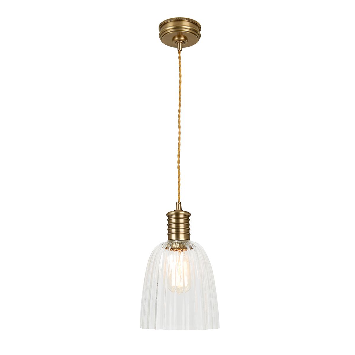 Elstead Douille 1 Light Pendant - Aged Brass