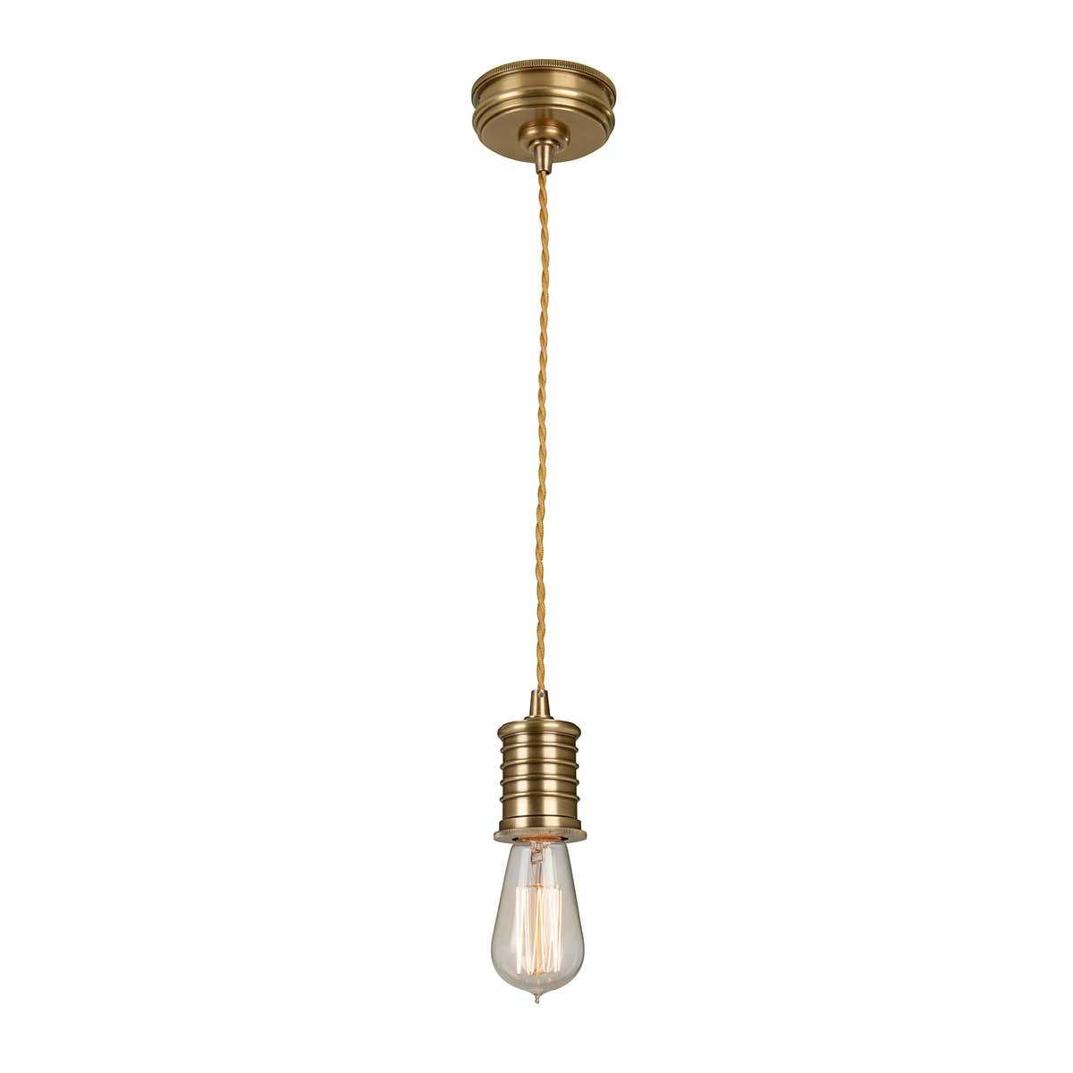 Elstead Douille 1 Light Pendant - Aged Brass