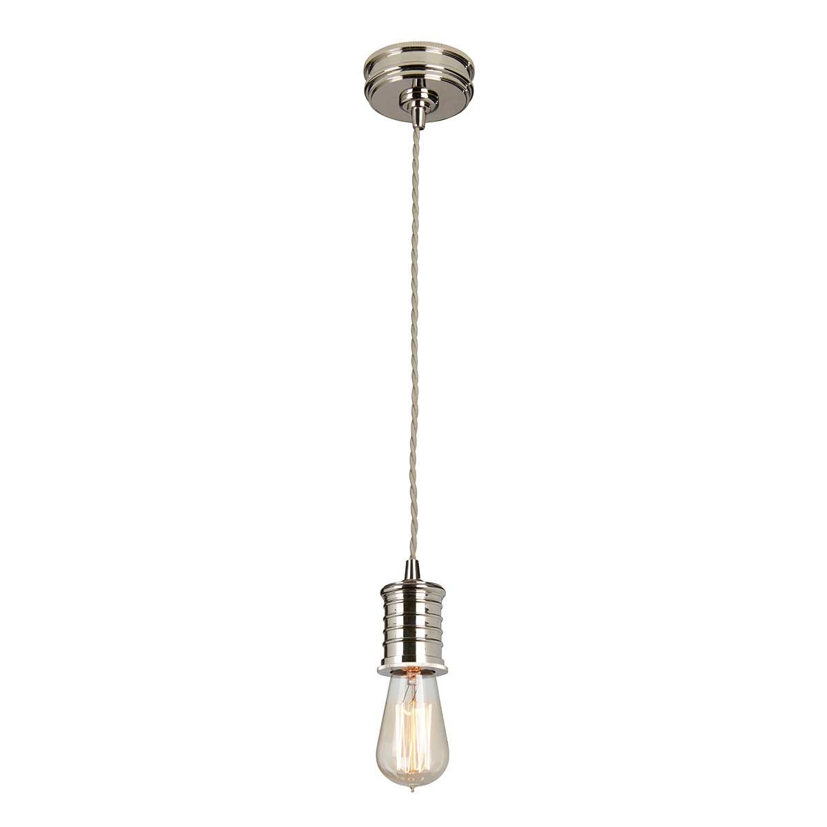 Elstead Douille Single Pendant - Polished Nickel
