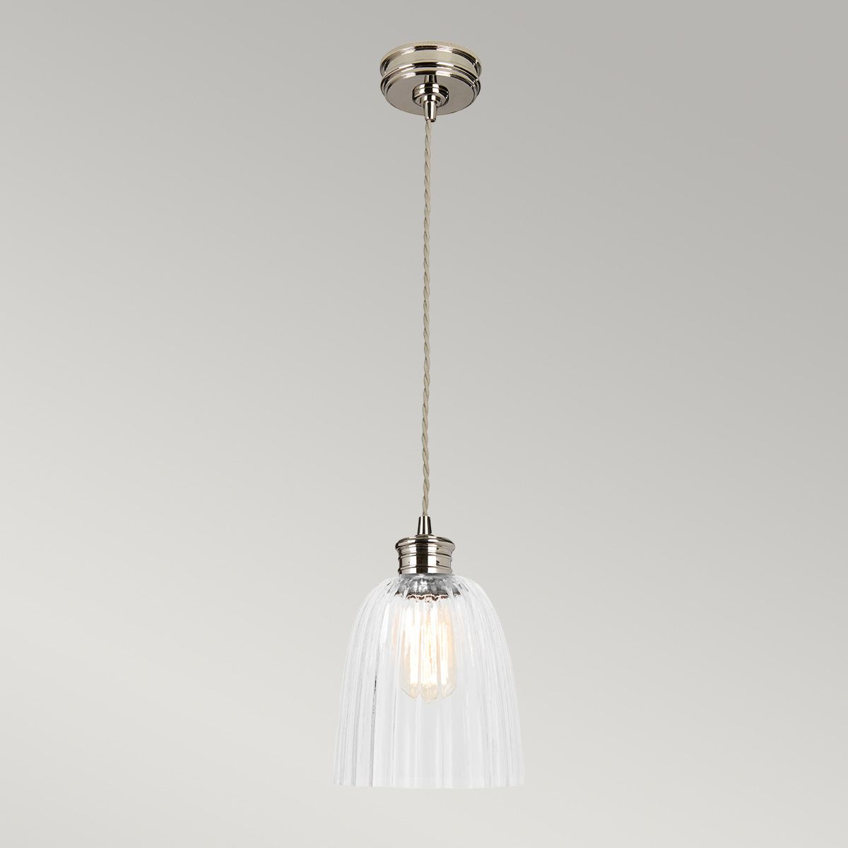 Elstead Douille Single Pendant - Polished Nickel