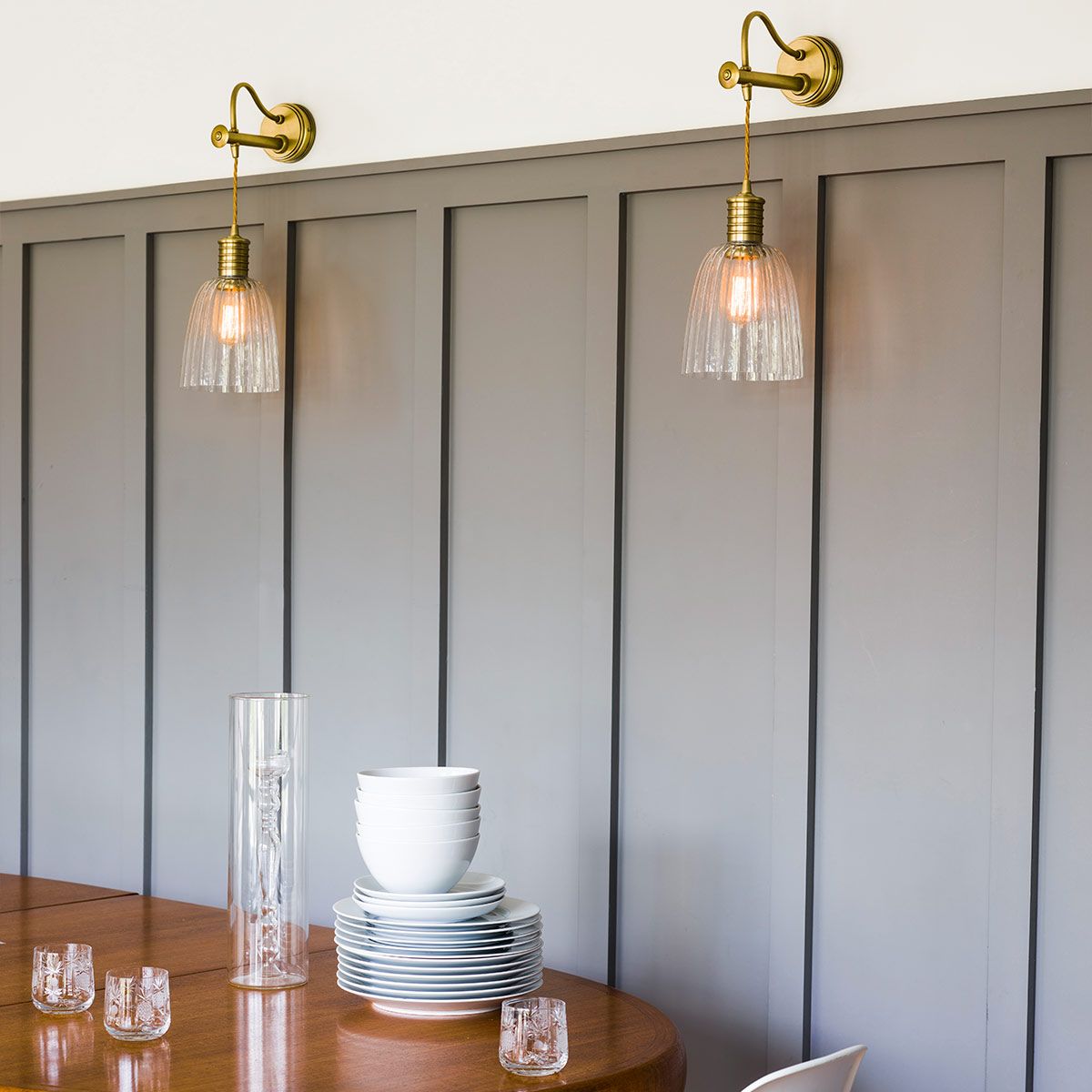 Elstead Douille Single Wall Light - Aged Brass