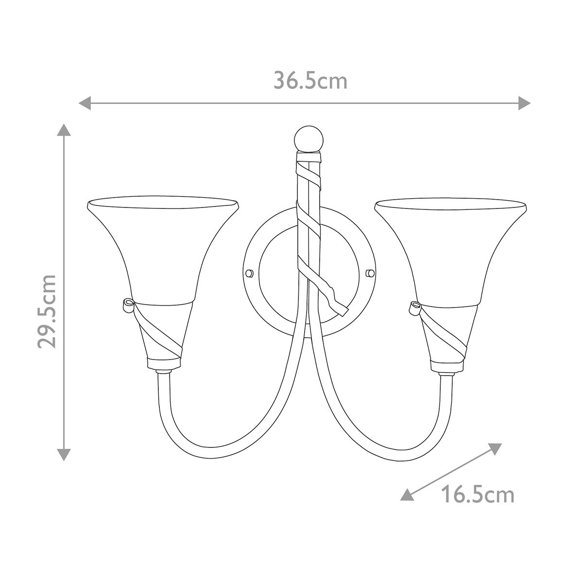 Elstead Emily 2 Light Wall Light - Copper Patina